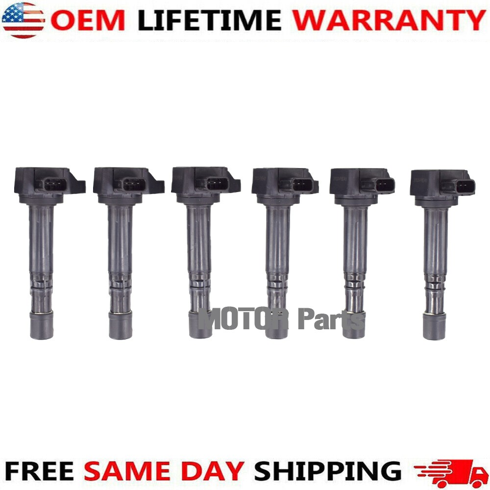 6pcs OEM Ignition Coil and Iridium Spark Plug Kit For 2001-20 Honda Odyssey 3.5L