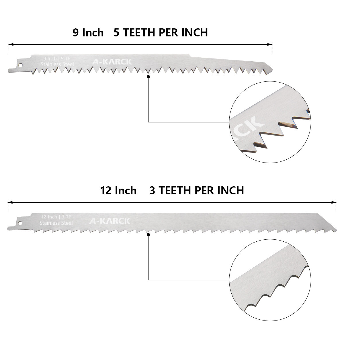 Stainless Steel Reciprocating Saw Blades for Frozen Meat Beef Bone Food 6 PACK