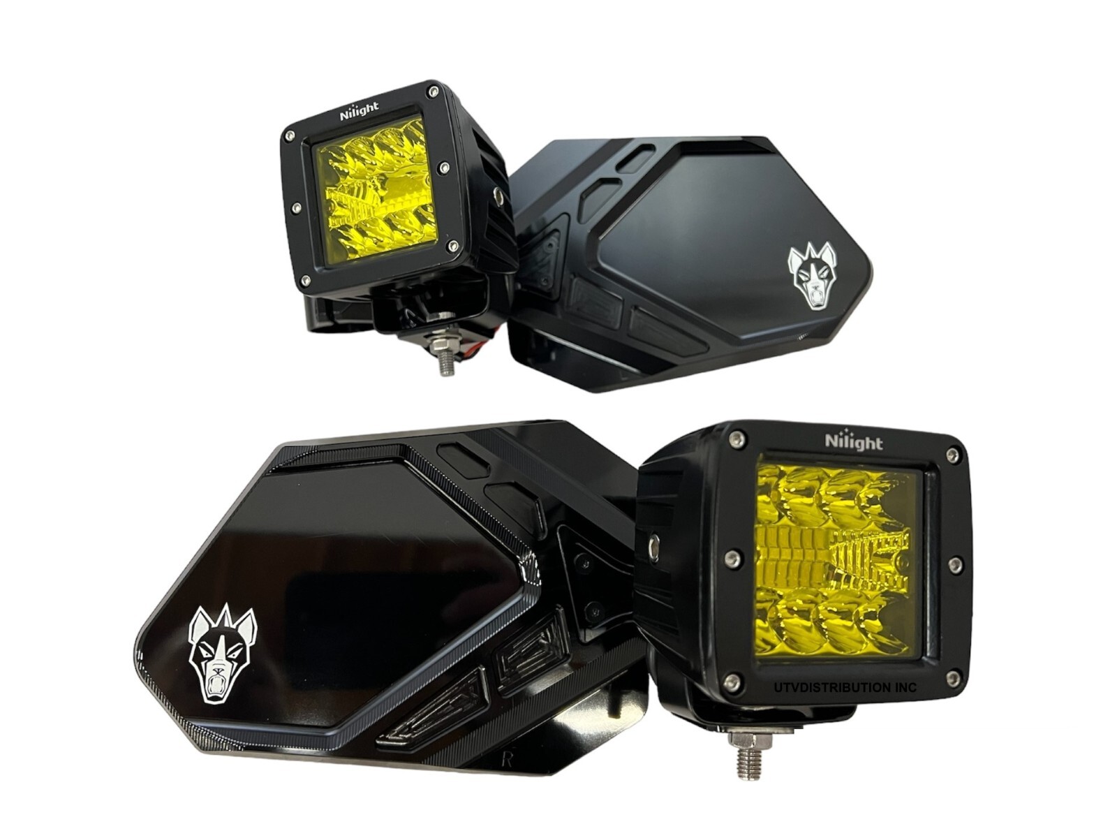 Chupacabra Offroad Cuero Pro UTV Mirrors With LED Lights Fits 1-3/4" Tube Amber