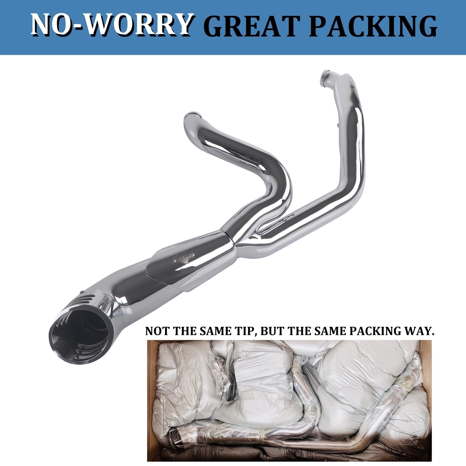 SHARKROAD 2 Into 1 Exhaust Pipes for Harley 1995-2016 Full Exhaust System