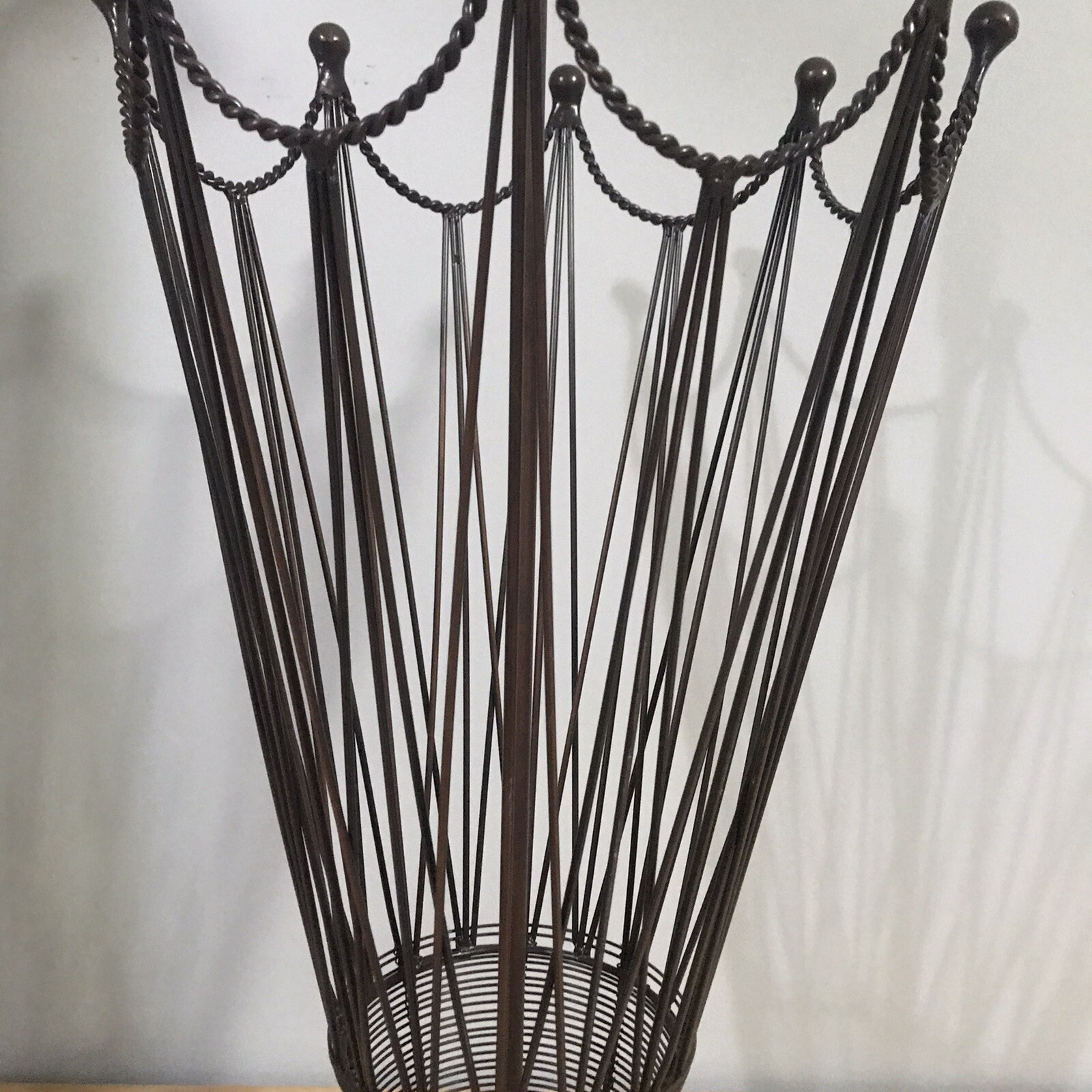 Umbrella Stand Umbrella Shaped Holder Metal wire wood handle 31” Pier 1