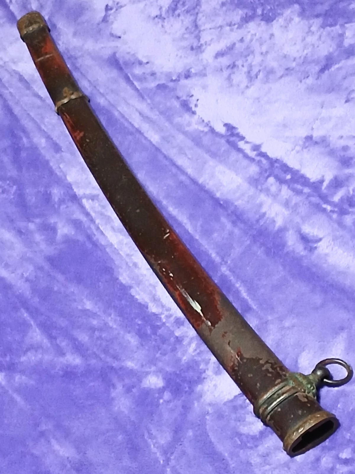 WWII Japanese Ofiicer's Showato Sword Signed "Fukumoto Amahide" with Tachi Tsuka
