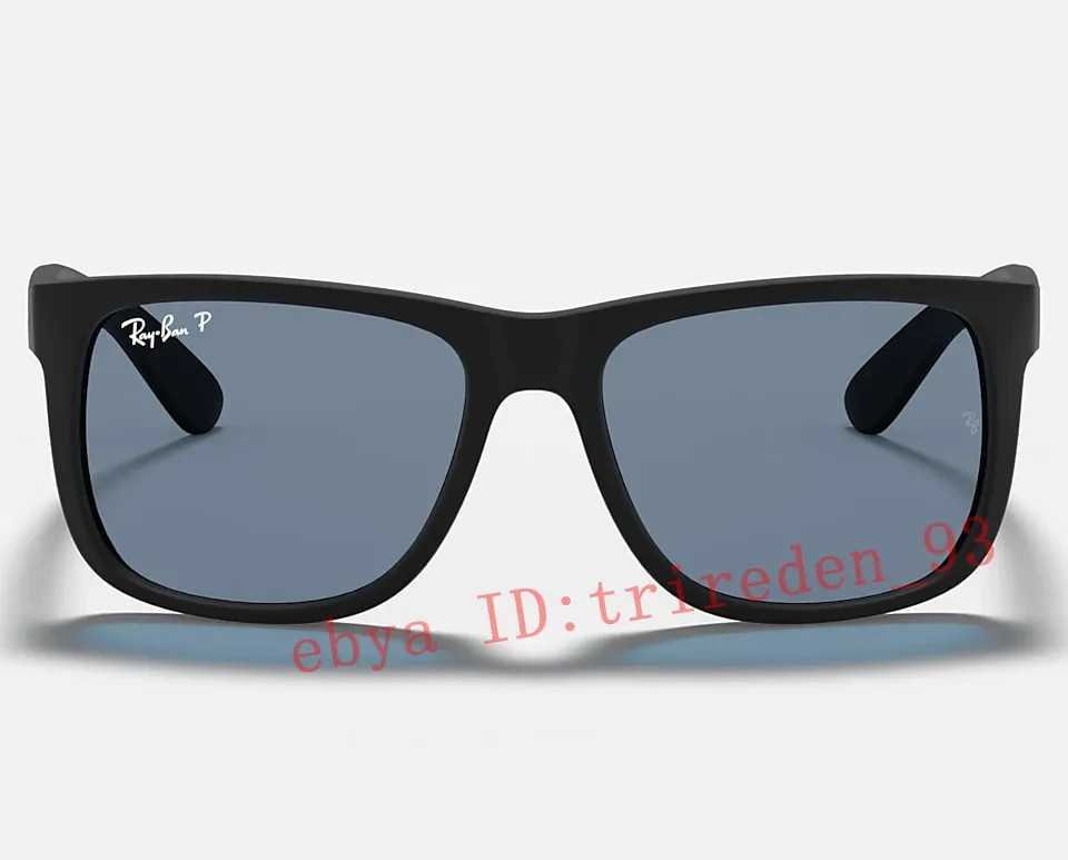 Ray-Ban RB4165 Justin 622/2V Polarized Sunglasses Matte Black/Grey 54mm 100% UV