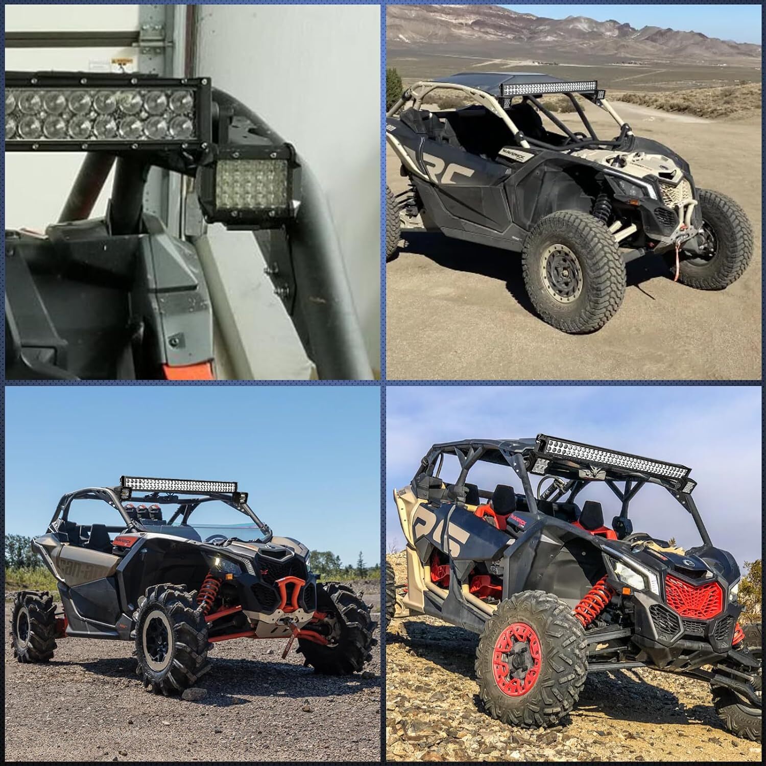 Nilight Mounting Brackets for 42-45 Inch LED Bars UTV Roof Upper Windshield