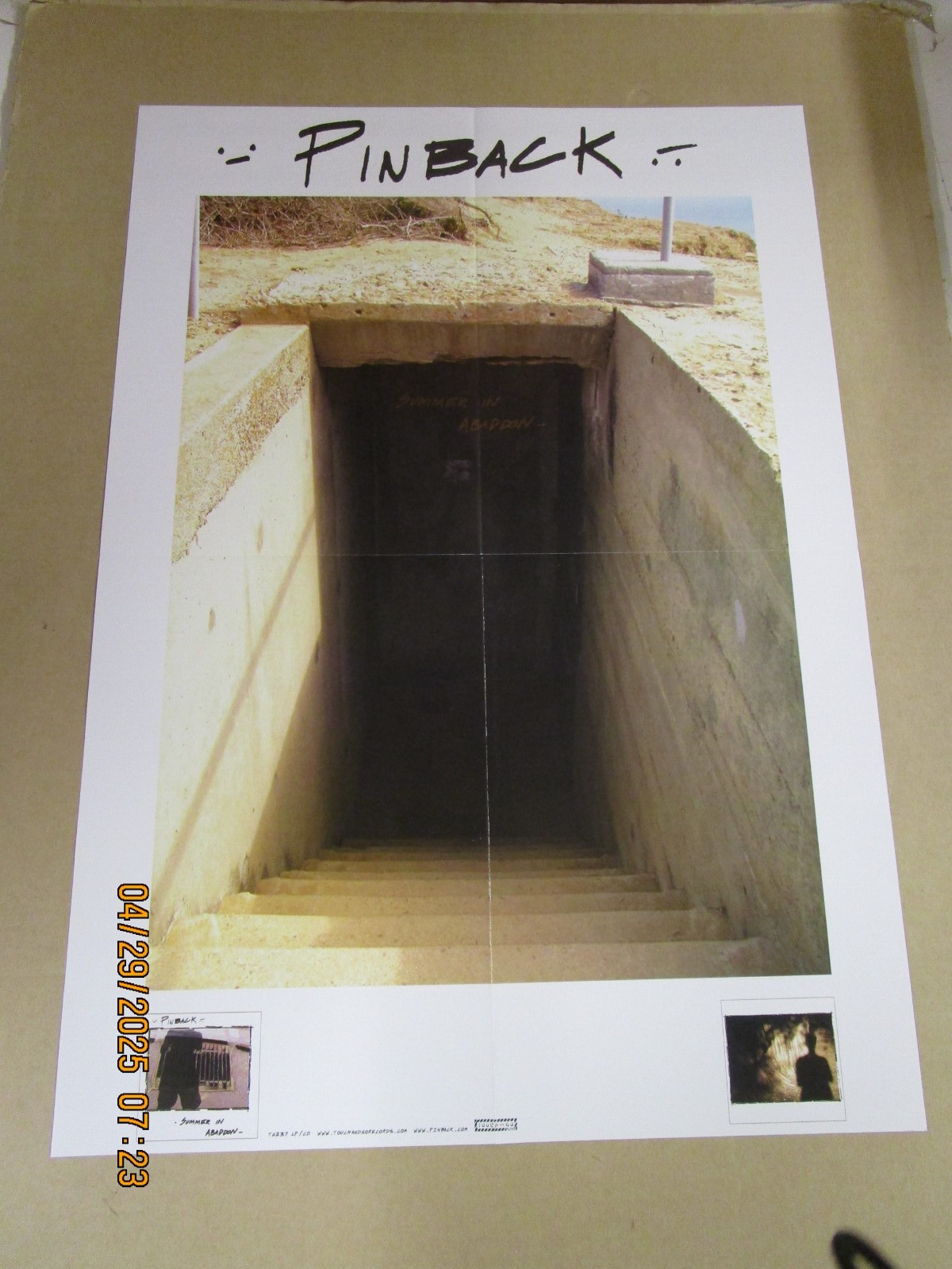 PINBACK Summer In Abbadon Promo Poster New! Unused! 2004 Touch & Go Records Crow