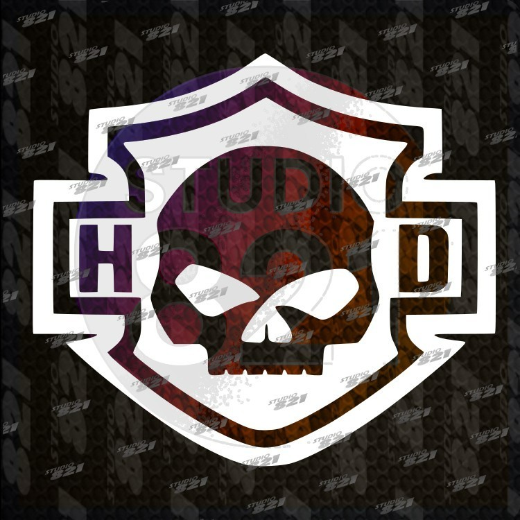 Harley Davidson Skull Shield Bar Vinyl Sticker Decal - Car Truck Bike motorcycle