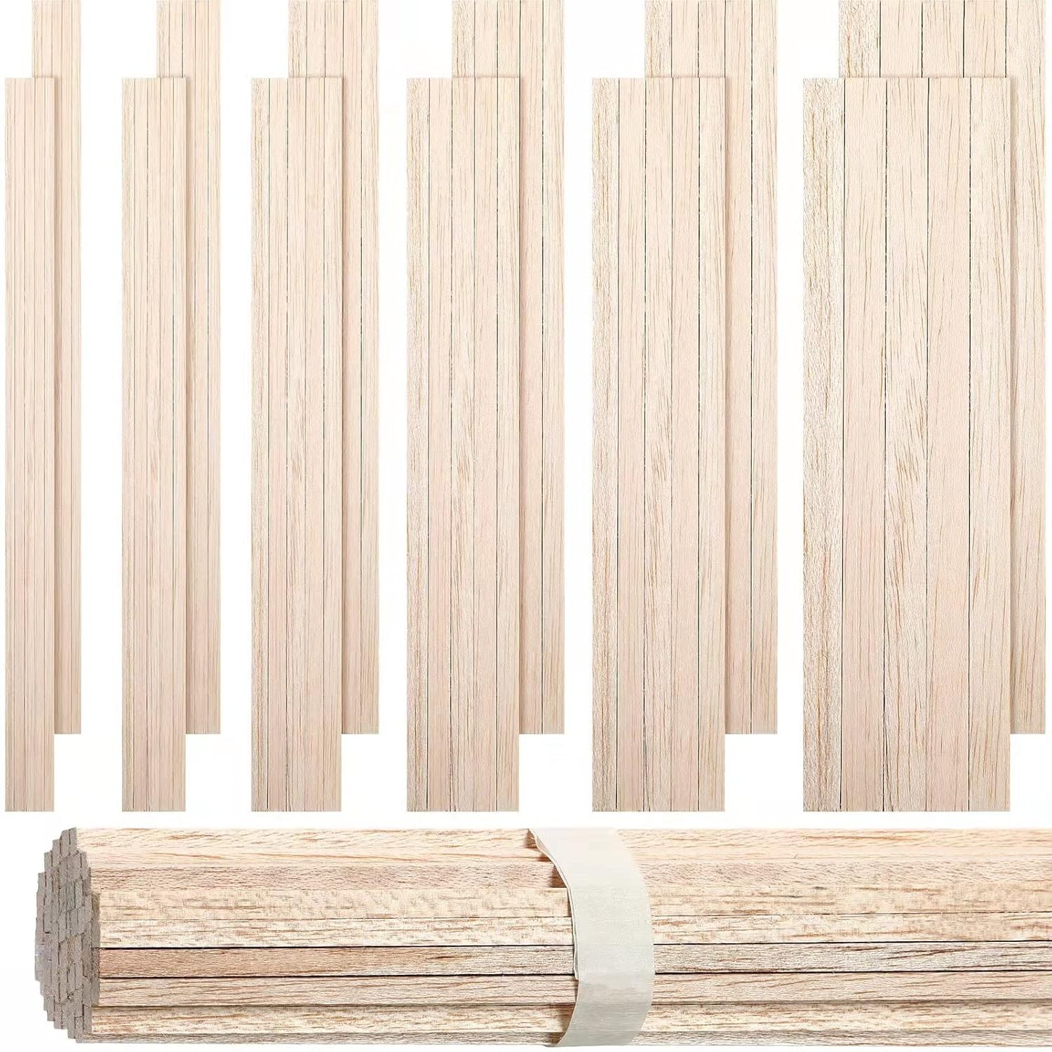 215 Balsa Wood Sticks Assorted Sizes for Crafting & DIY Projects