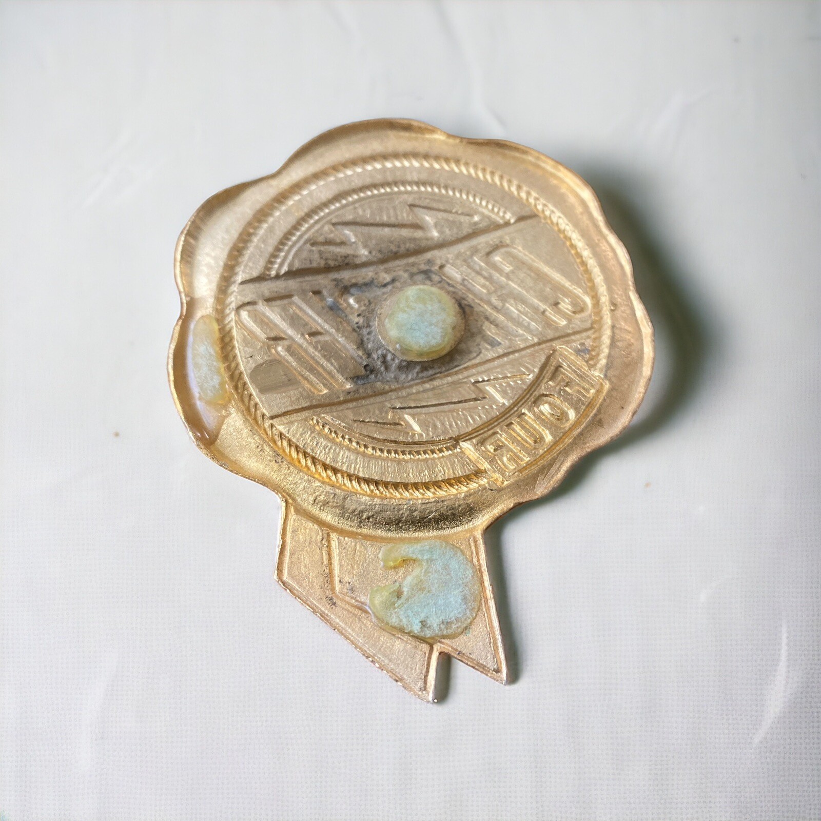 1927 Chrysler Four Radiator Grille Badge Emblem Cloisonne Wear NO POST STUD