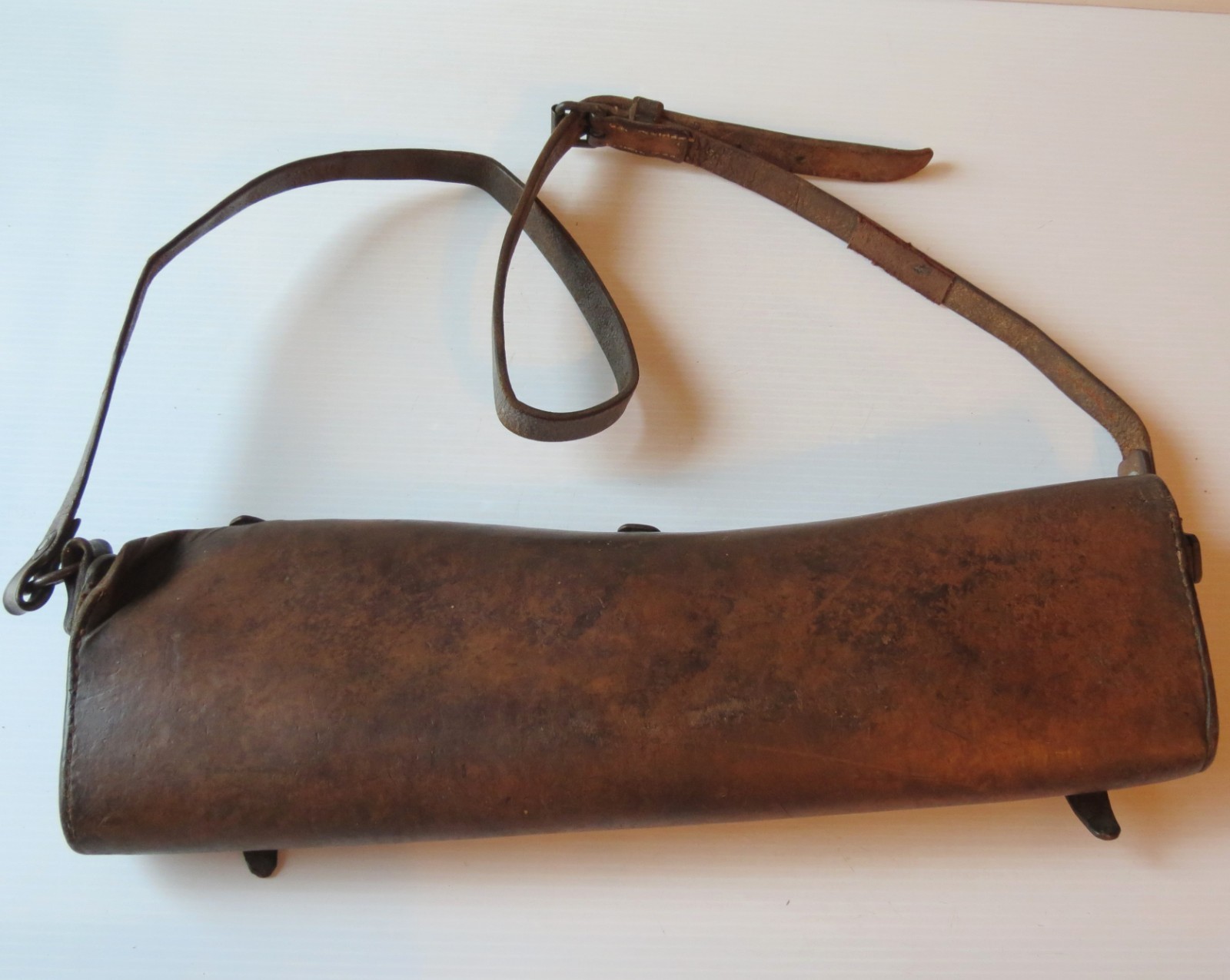 Antique Leather Cartridge Box Case Civil War Era 17 3/4" L