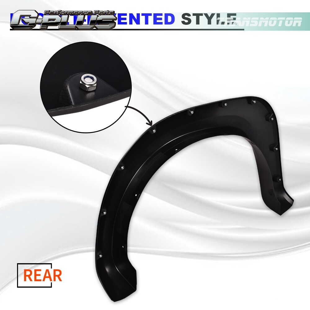 Fender Flares Front&Rear Fit For 2004-2015 Nissan Titan Pocket Style Black 4Pcs