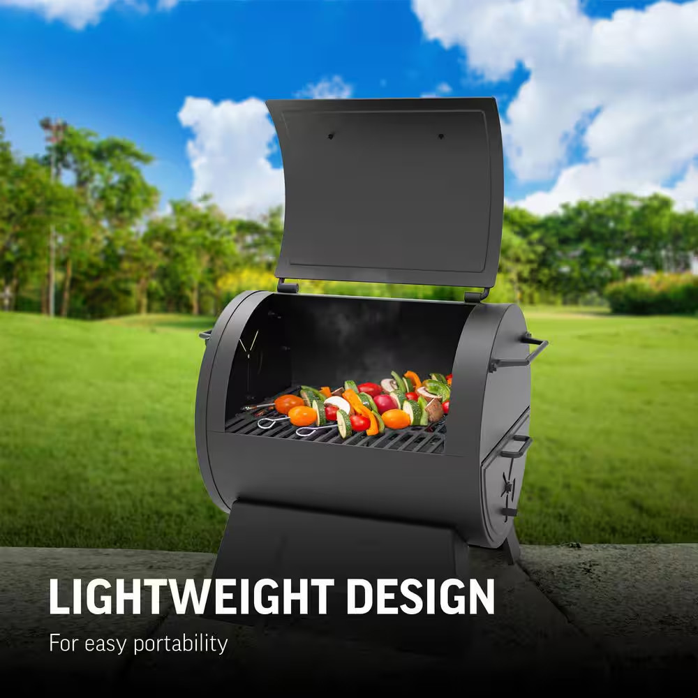 Portable Charcoal Grill or Side Fire Box with Adjustable Air Vents, Heavy Duty -