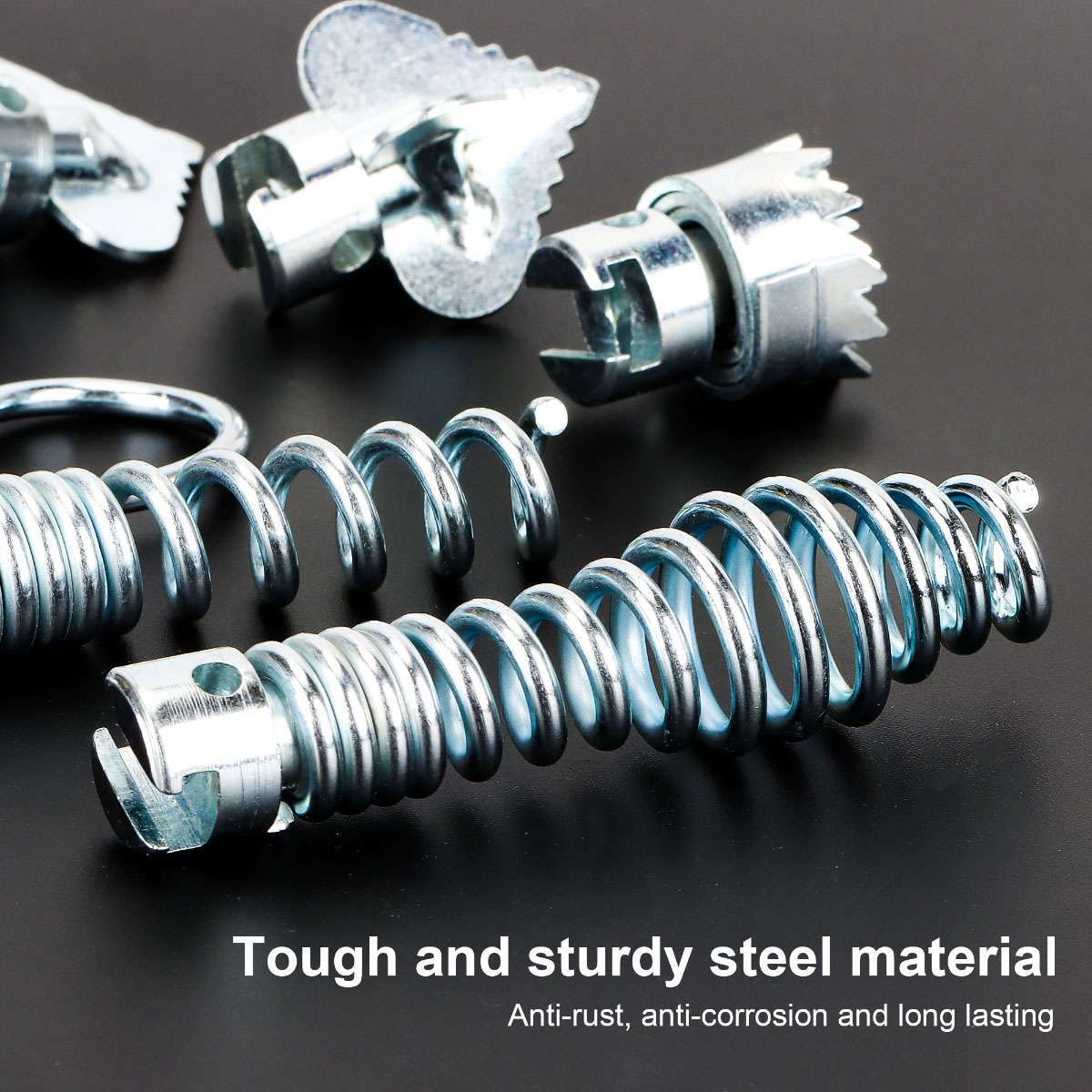 14 Pcs Cutter Set Drain Cleaner Plumbing Snake Tools Cable Auger Clog Sewer Pipe