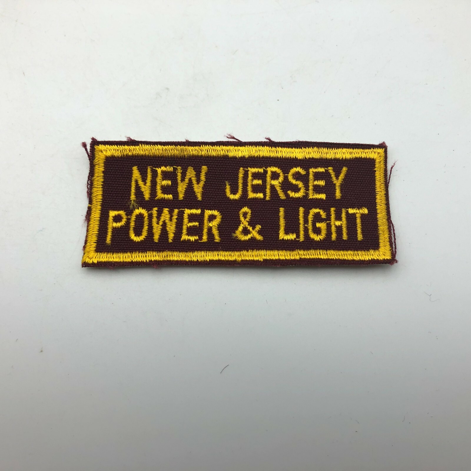 New Jersey Power & Light Patch Uniform Cap Hat Patch 1-1/2" x 3-3/8" Vintage