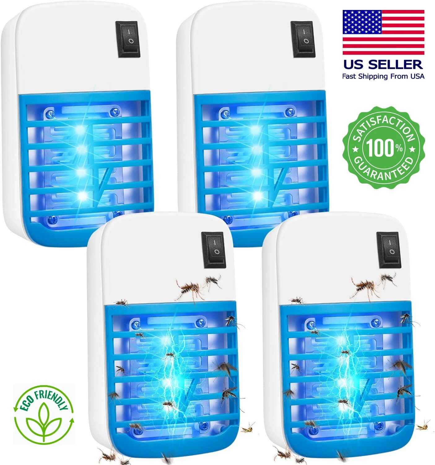 2/4/8Pcs Electric Plug In Mosquito Killer Zapper Lamp Indoor Fly Bug Insect Trap