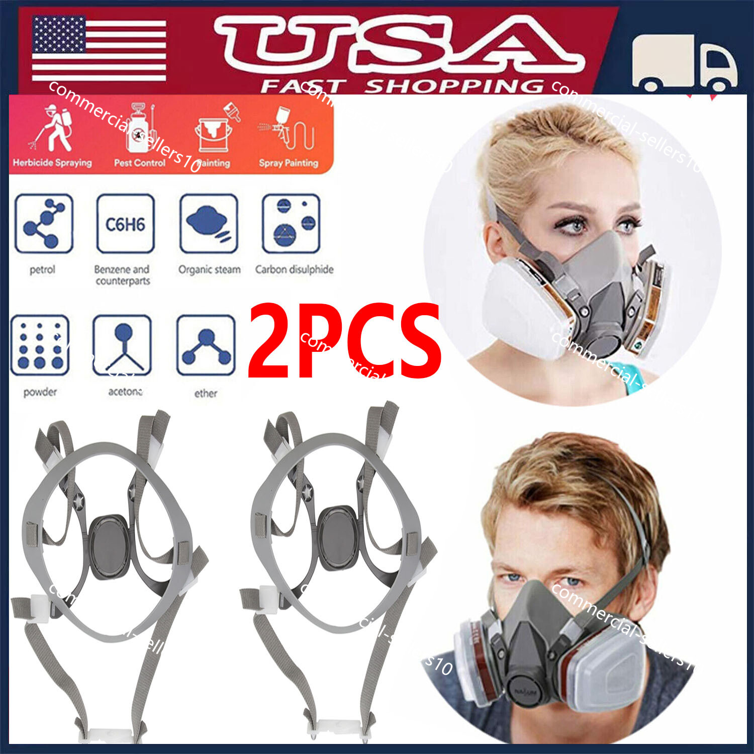 2PCS Replacement Head Harness Assembly 6281 for 6000 series 3M 6191 6291 6391