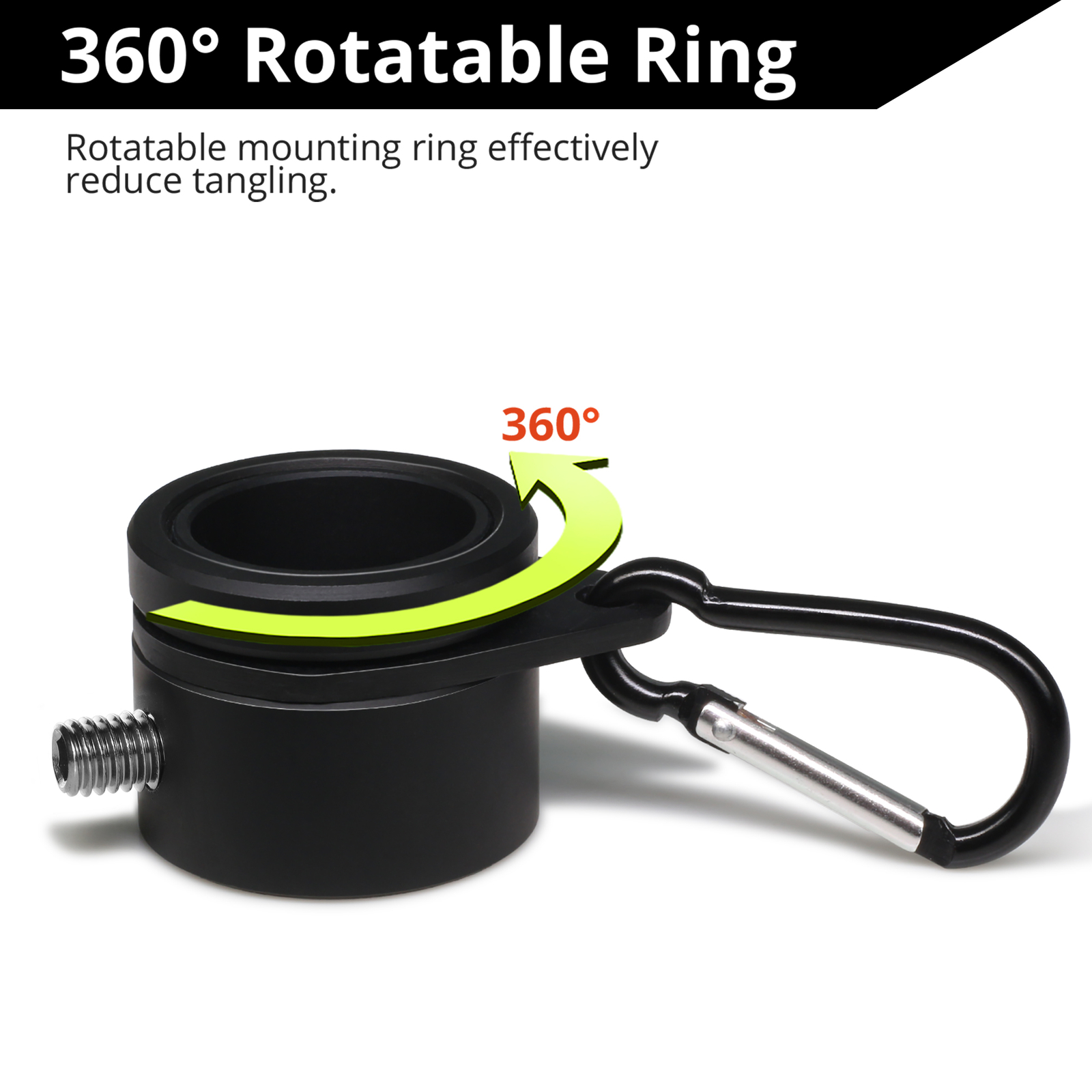 Anley 2pcs 1.26" Aluminum Flag Pole Mounting Rings Anti Wrap 360° Rotatable Ring