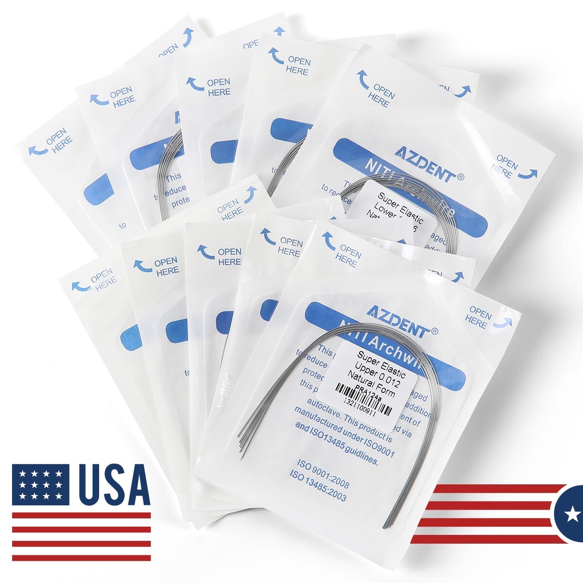 AZDENT Dental Orthodontic Arch Wire Super Elastic NiTi Ovoid Round Rectangular