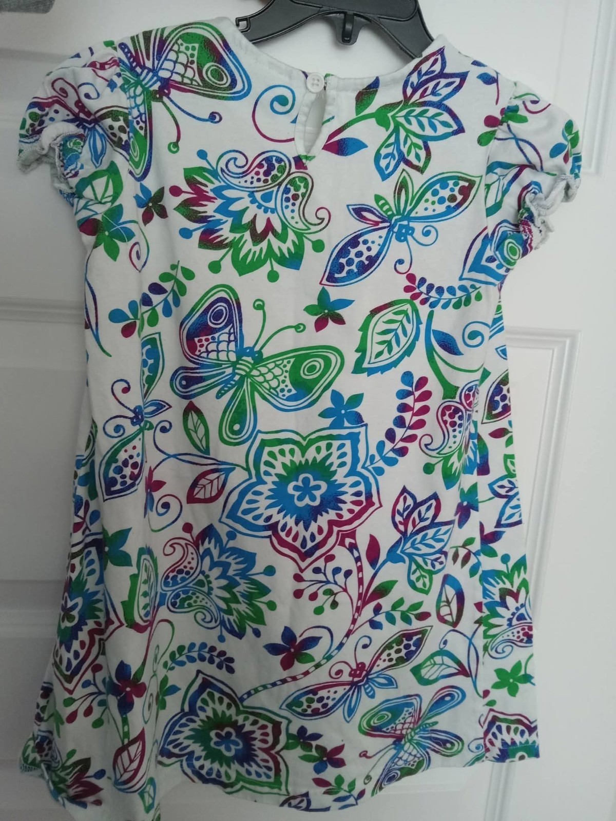 Hanna Andersson Dress Girls Butterly Floral 100% Cotton Size 5/6 110