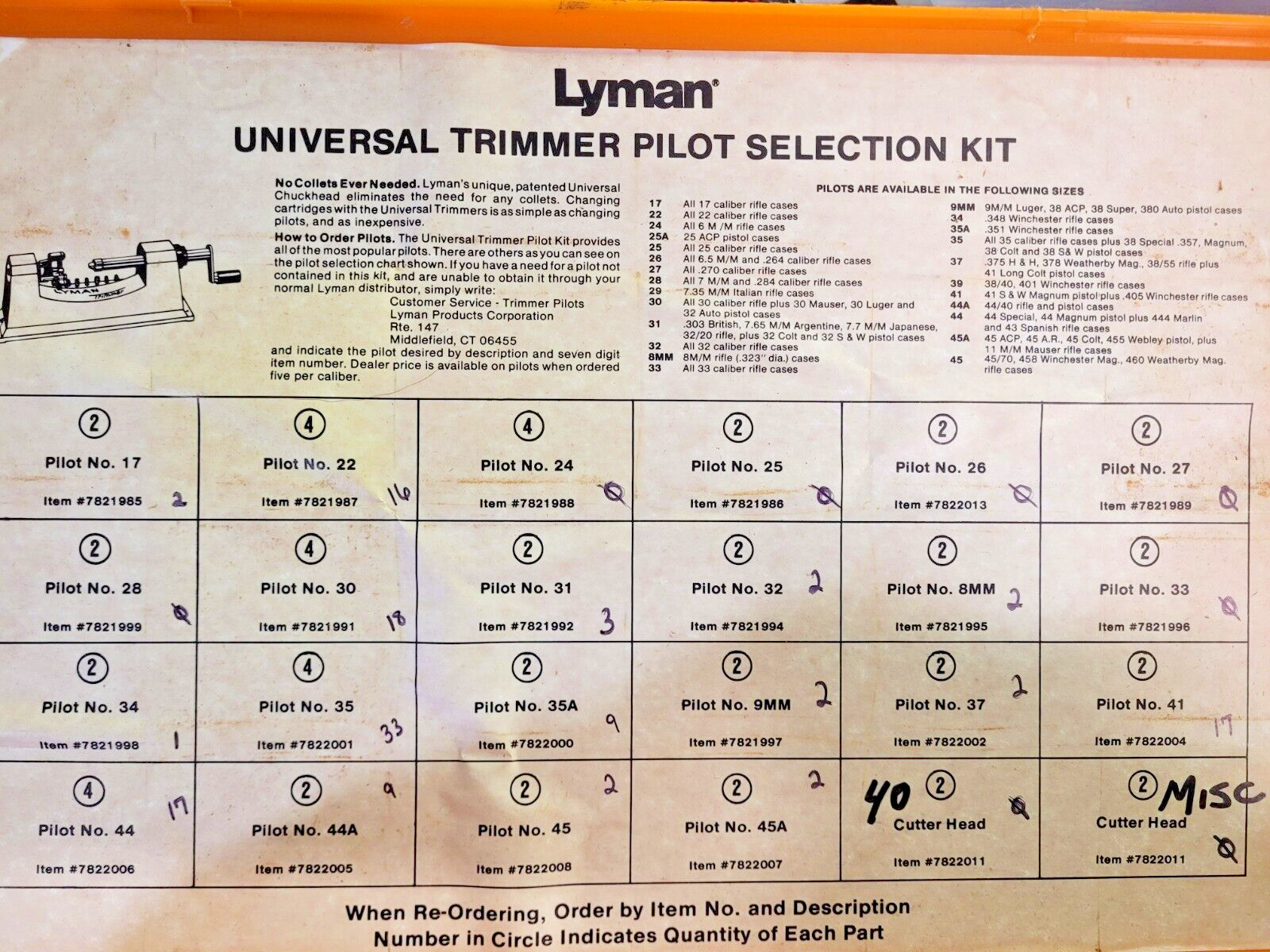 Lyman Universal Trimmer Pilots **YOU PICK**
