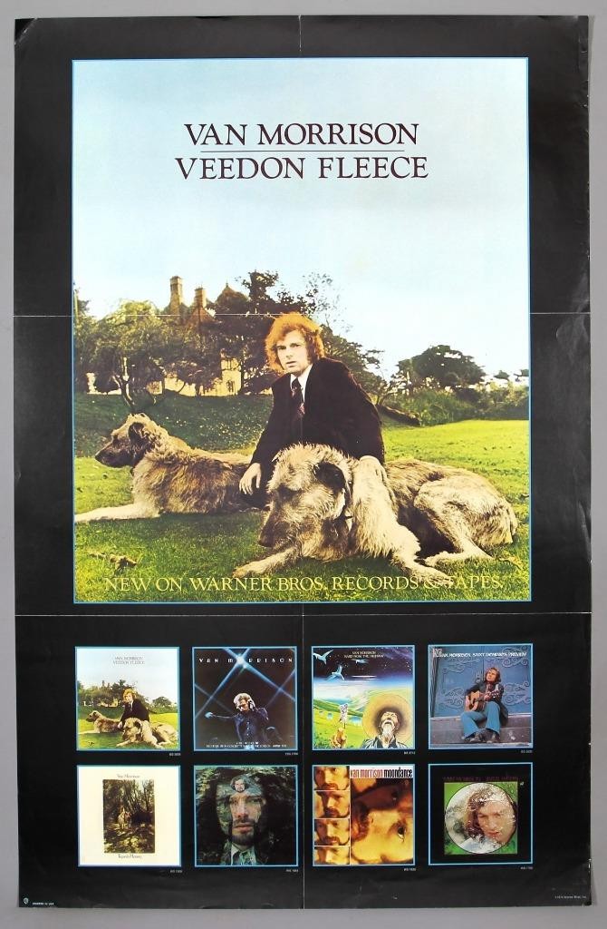 VAN MORRISON – rare vintage original 1974 Warner Bros promo poster VEEDON FLEECE
