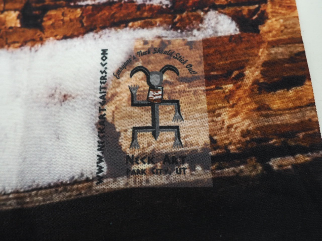 Neck Art Gaiters Unique Neck Gaiter Designed in Park City Utah Brown/Black/White