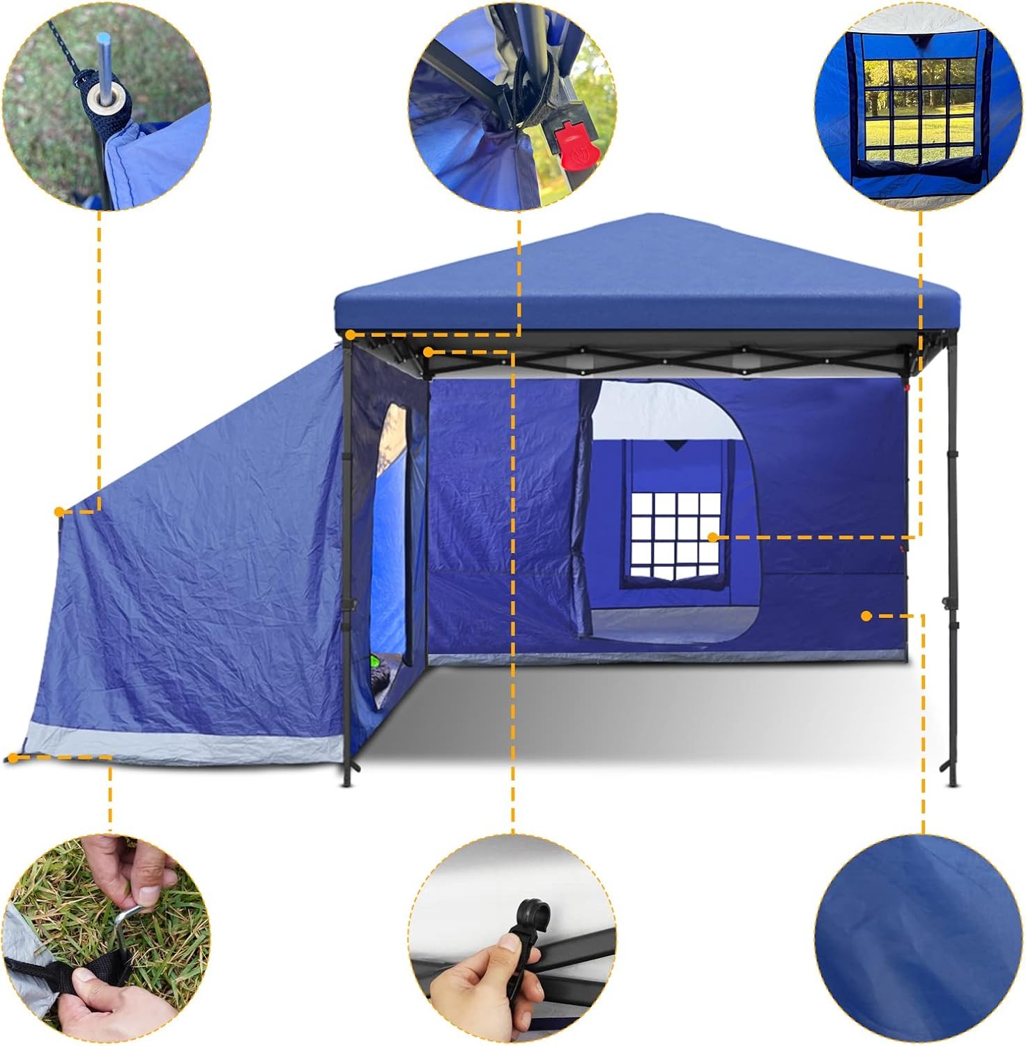 KAMPKEEPER Side Tent,Camping Tent for 10' x 10' Pop Up Canopy, Easy Set Up Gazeb