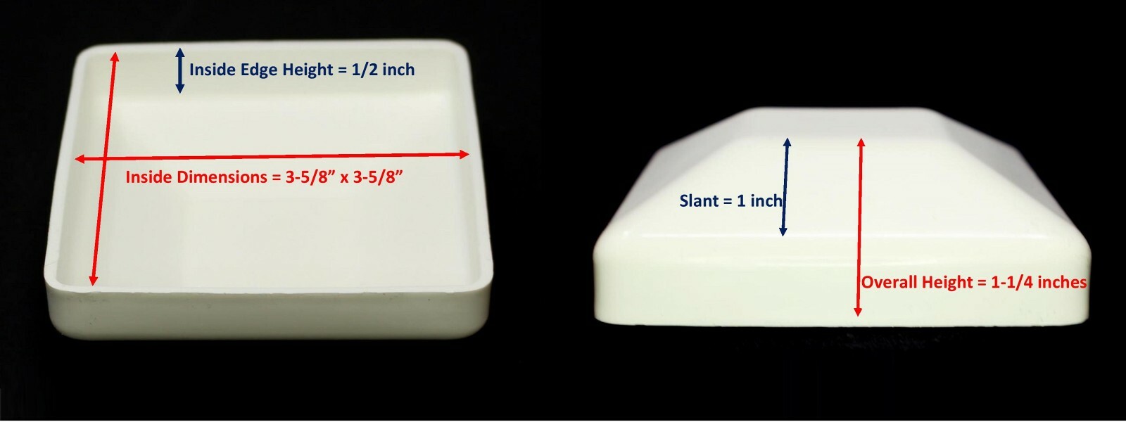 Plastic Fence Post WHITE Caps 4X4 (3 5/8") Pressure Treated Wood FREE SHIPPING