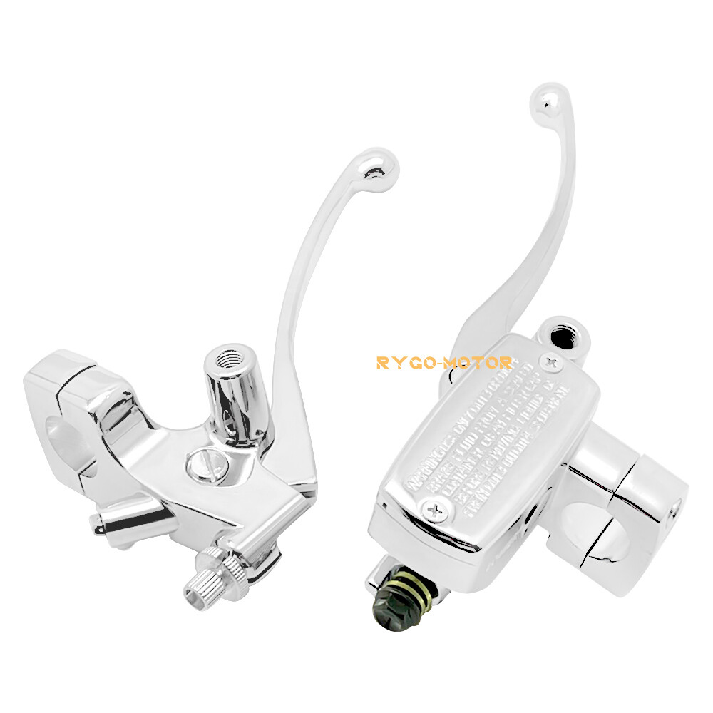1" Motorcycle Handlebar Hydraulic Brake Master Cylinder & Clutch Lever Chrome