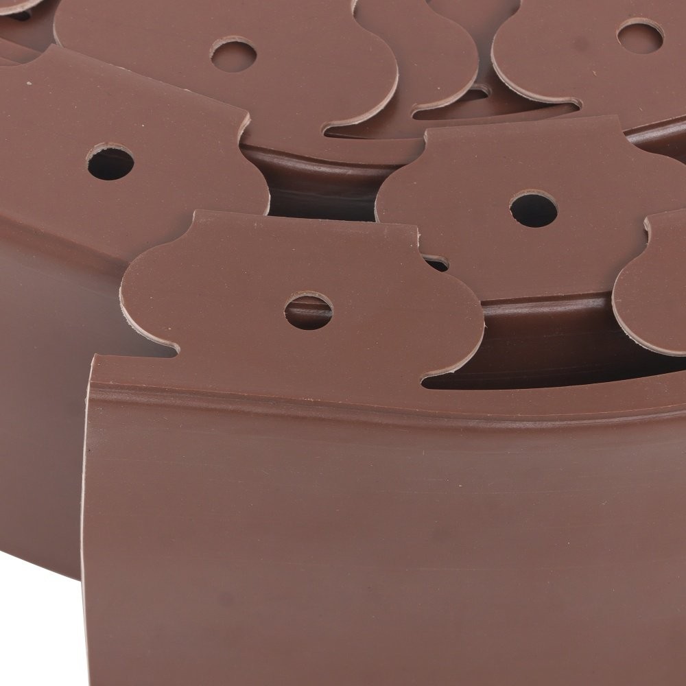 66FT 4” No Dig Lawn Border L-shaped Brown Garden Edging Kit W/ 60 Spike Plastic