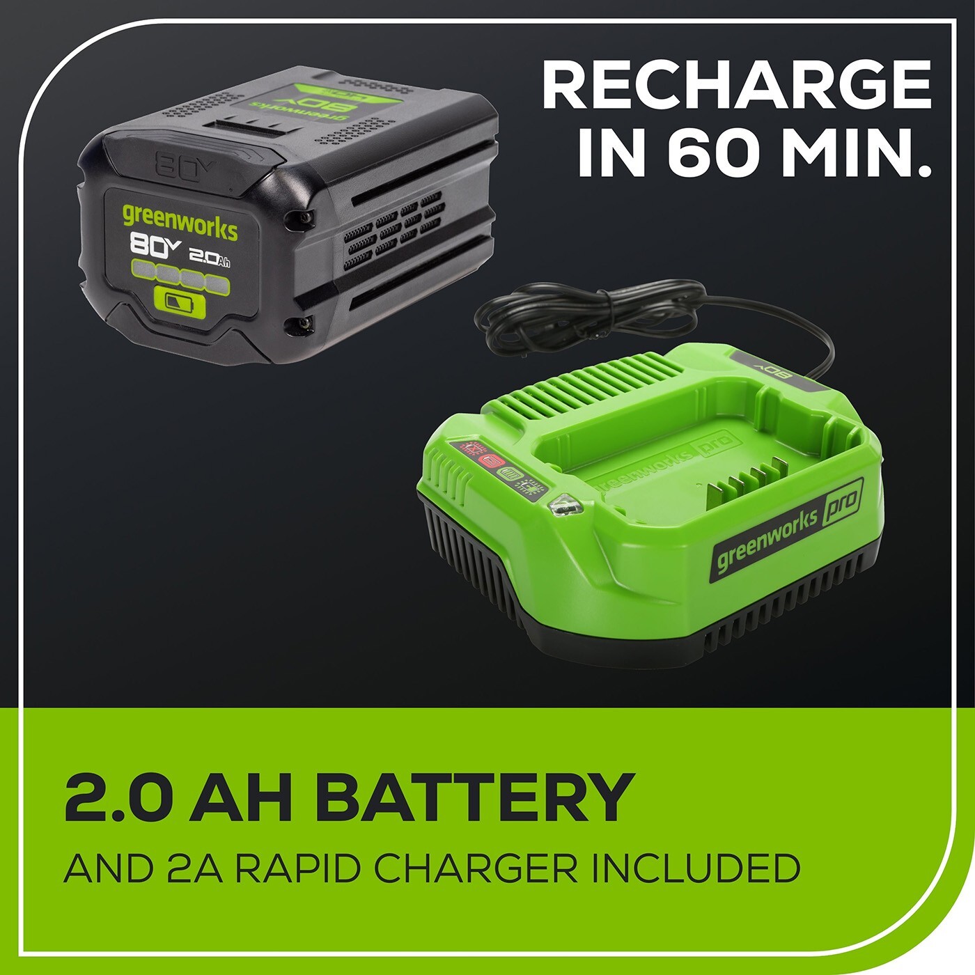 Greenworks 80V 17-inch String Trimmer (Brushless) with 2Ah Battery and Charger