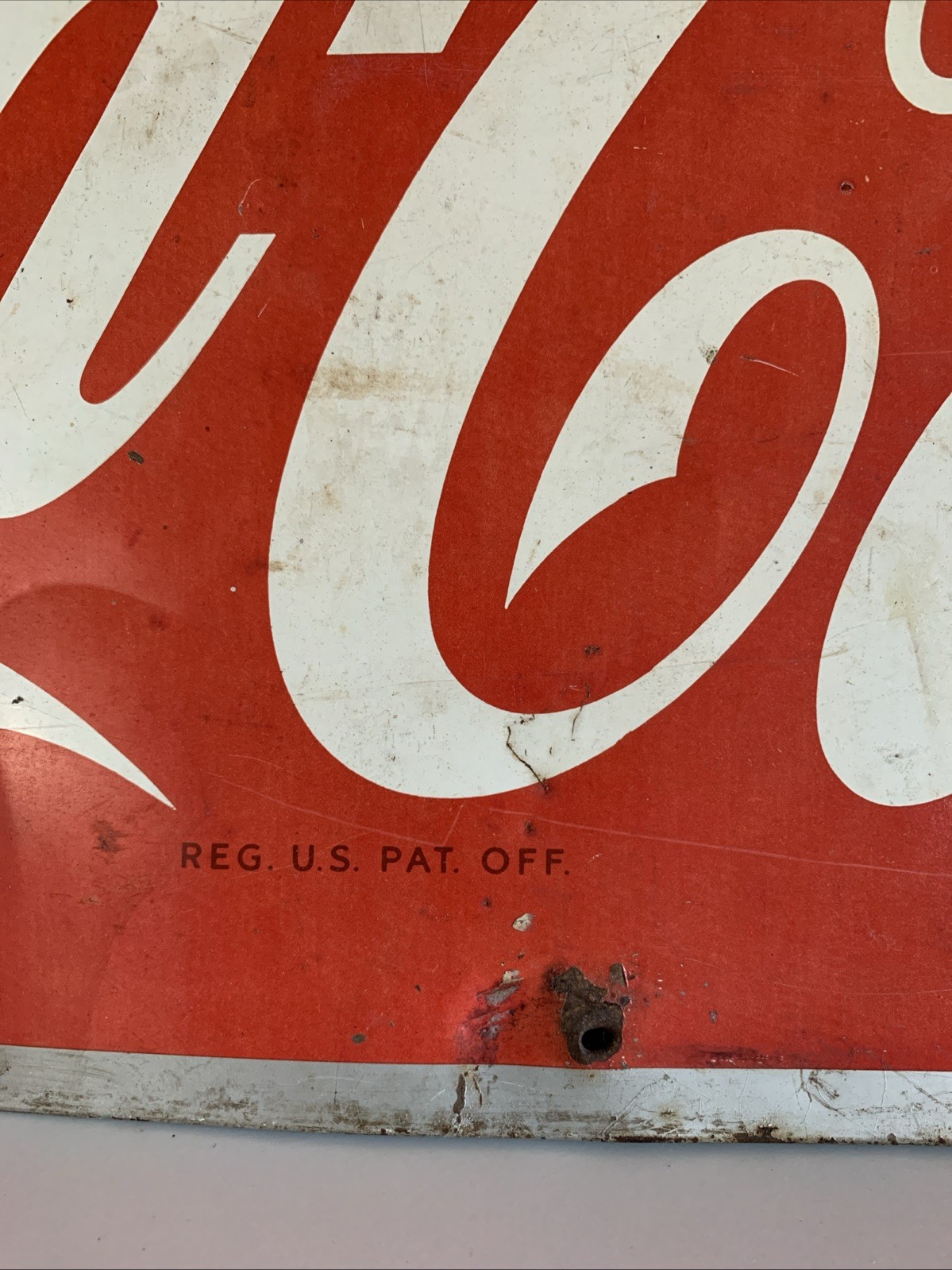 Original Mid Century Vintage Coca Cola Metal Sign Coke Advertising 33.5” X 11.5”