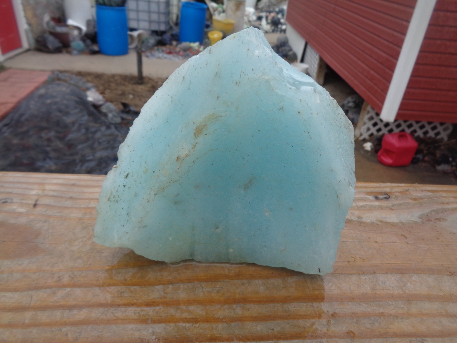 Glass Rock Slag Pretty Clear Ice Blue Bubbles 3.10 lbs 89B Rocks Landscape Aquar