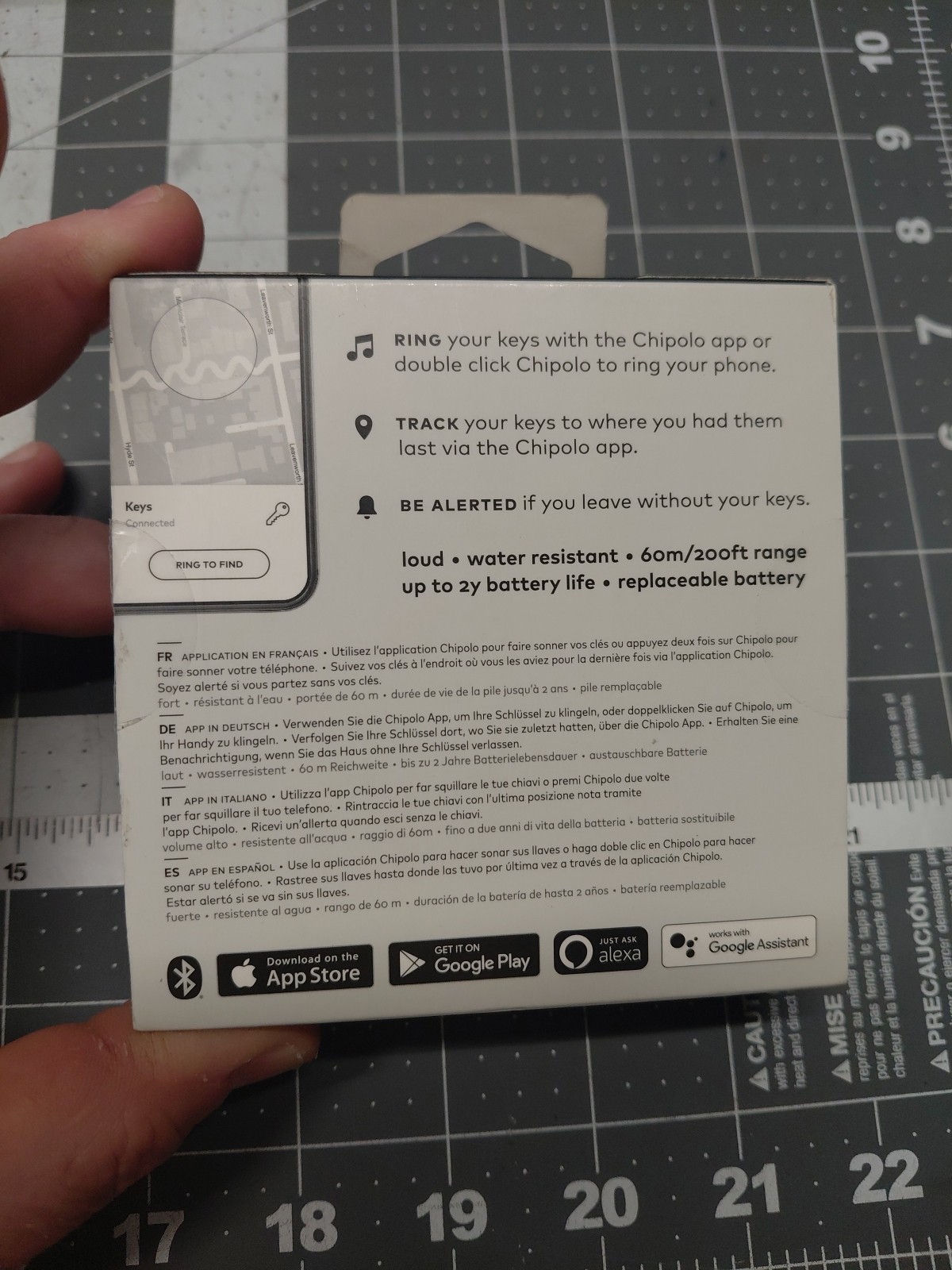 Item Finder Chipolo One Works w/iPhone & Android Black - New in Open Box