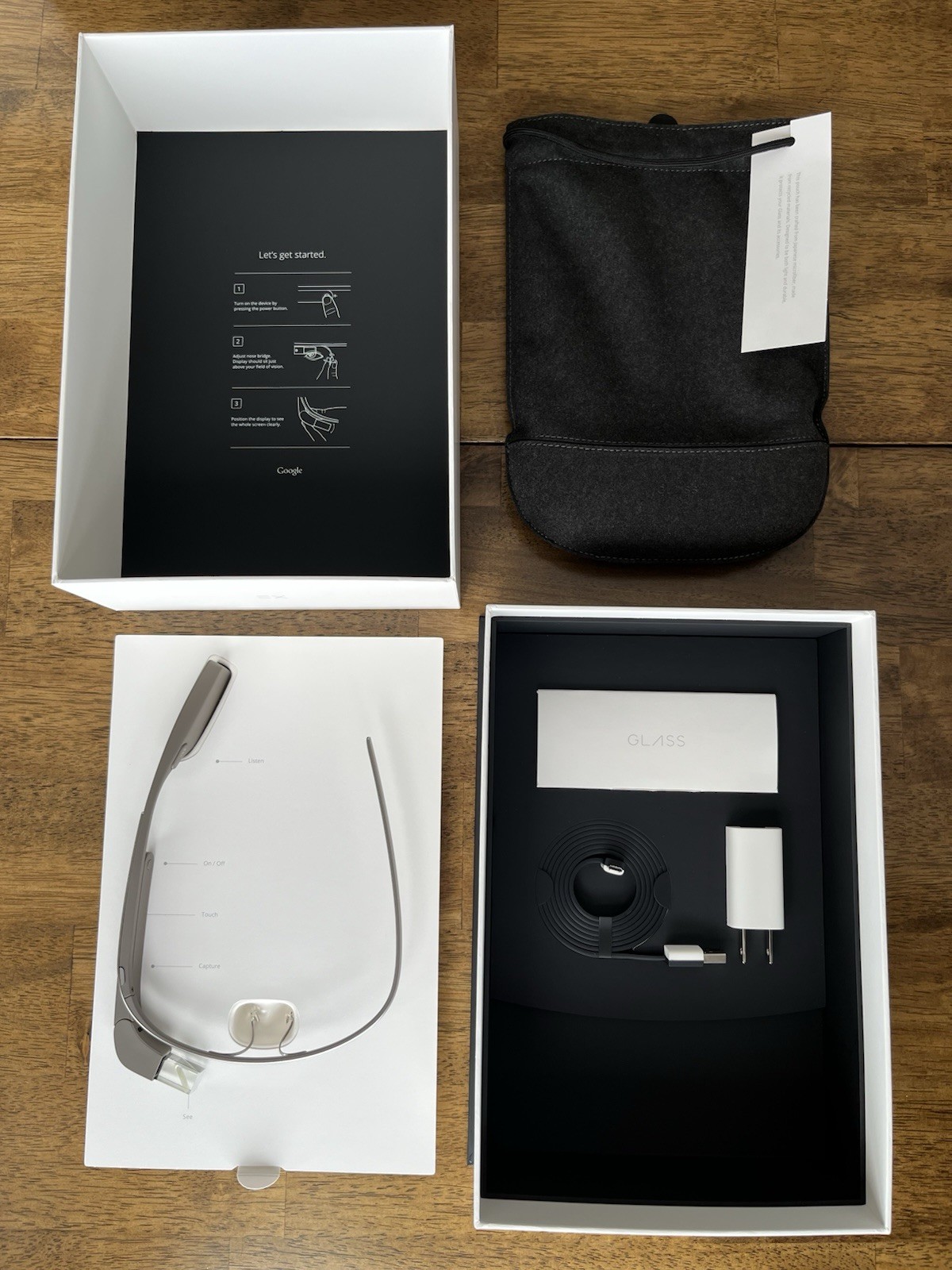 SHALE NEW UNOPENED IN BOX FULL KIT Google Glass Explorer Edition V3 XE-C