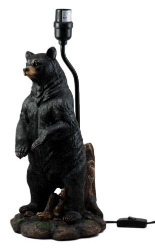 Large Standing Black Bear Surveyor Arkadius Desktop Table Lamp Decor Figurine