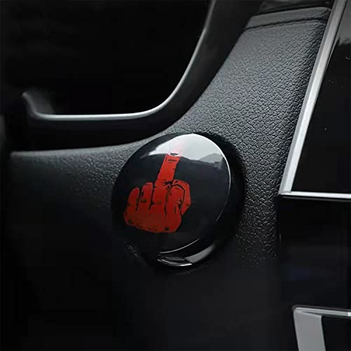 Red Gesture Engine Start Stop Button Cover, Rotary Car Push Start Interior
