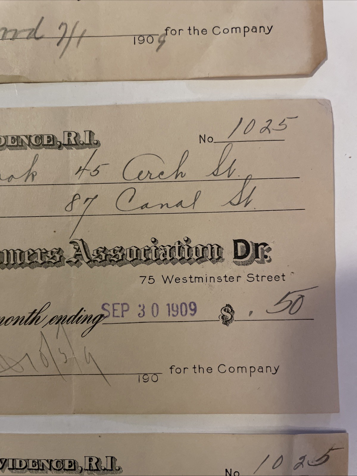 (3) 1909 Providence Rhode Island Gas Consumers Association 75 Westminster St Rec