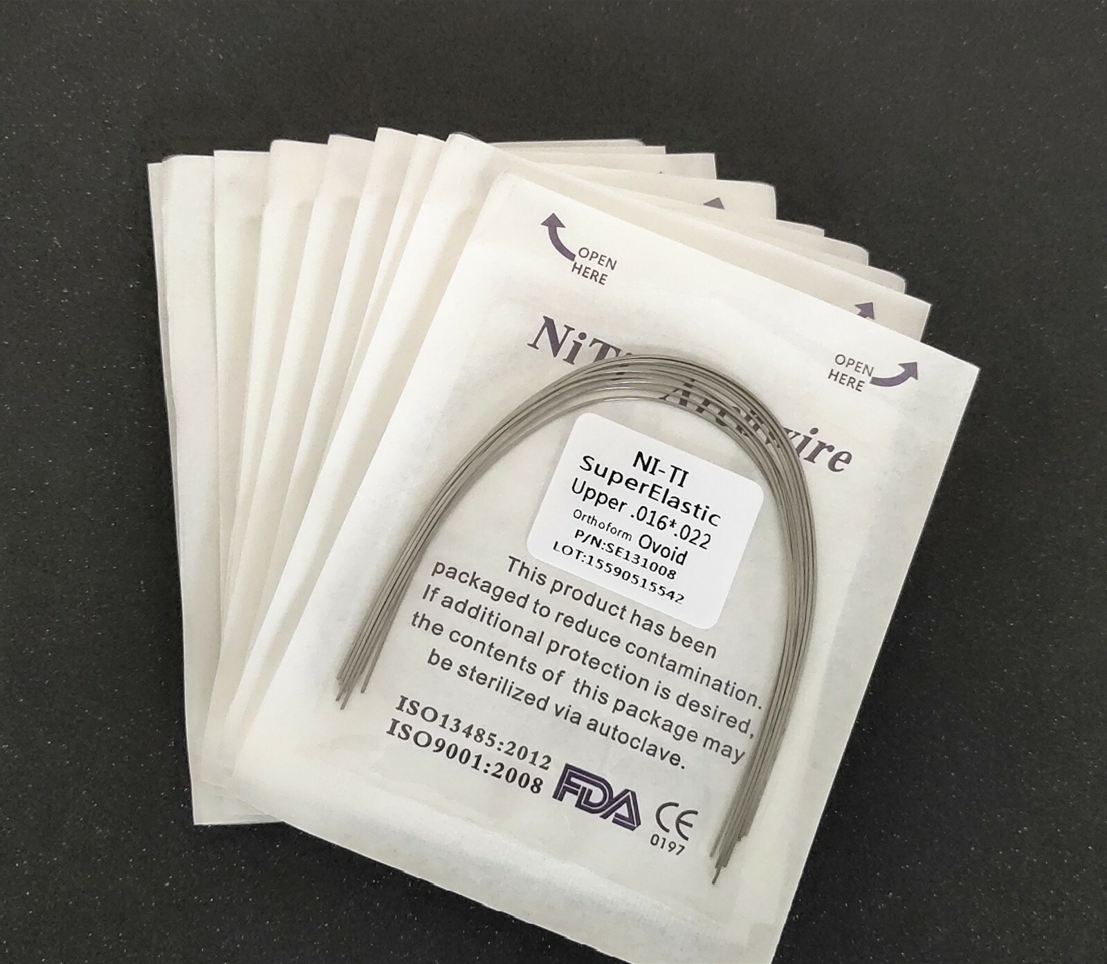 Dental Orthodontic Rectangular Super Elastic Niti Arch Wire Bows Ovoid Form