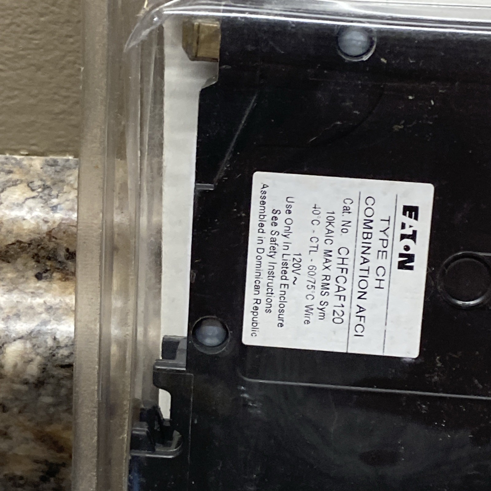 Eaton 20 amp single pole combination arc fault circiut breaker CHCAF120CS NOS