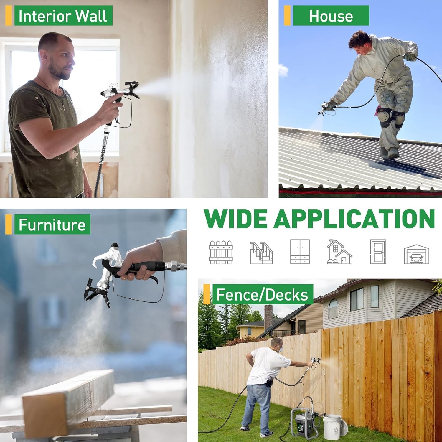 10 Gal High-Pressure Electric Airless Paint Sprayer Thinning-Free Painting Tool