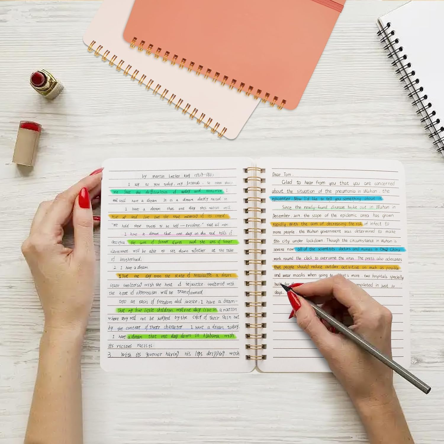 4 PCS Small Spiral Notebook 5x7, Spiral Journal Notebook, Notebooks for Work, No