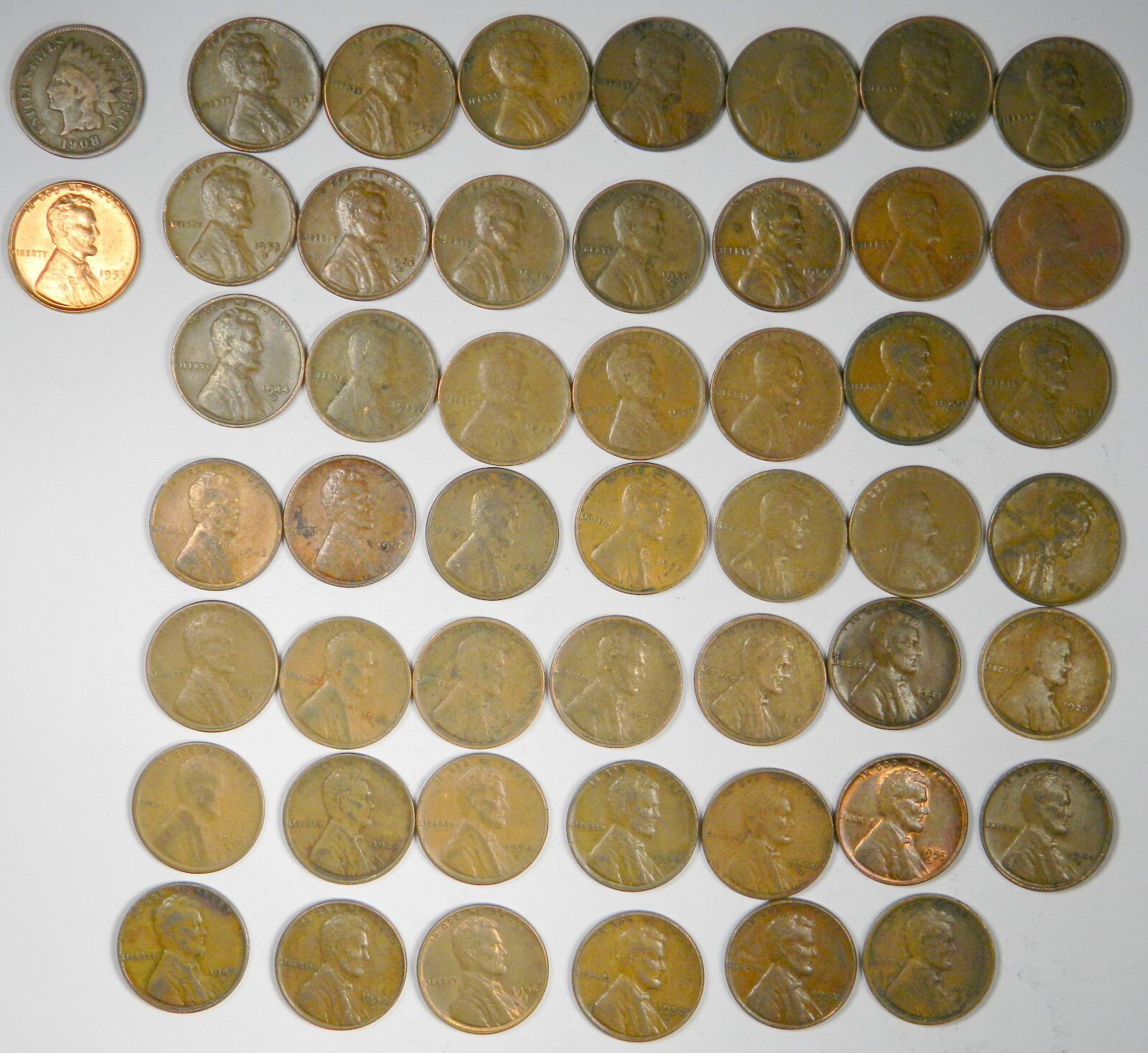 1909 Indian / BU Wheat Estate Sale ~ Wheat Rolls Unsearched Cents US Coin Pennie