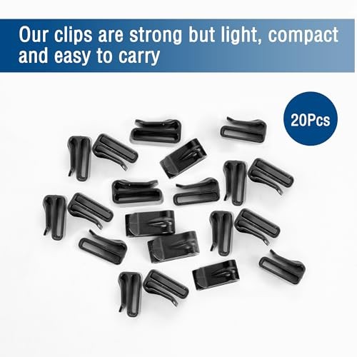 20 Pack Snowshoe Strap Clips - 0.8 inch Ski Boot Wraps Buckle - Multipurpose