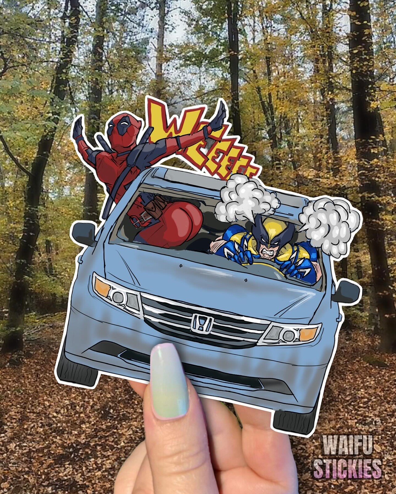Deadpool and Wolverine : Honda Odyssey - STICKER - Waterproof, Vinyl, Alexworx