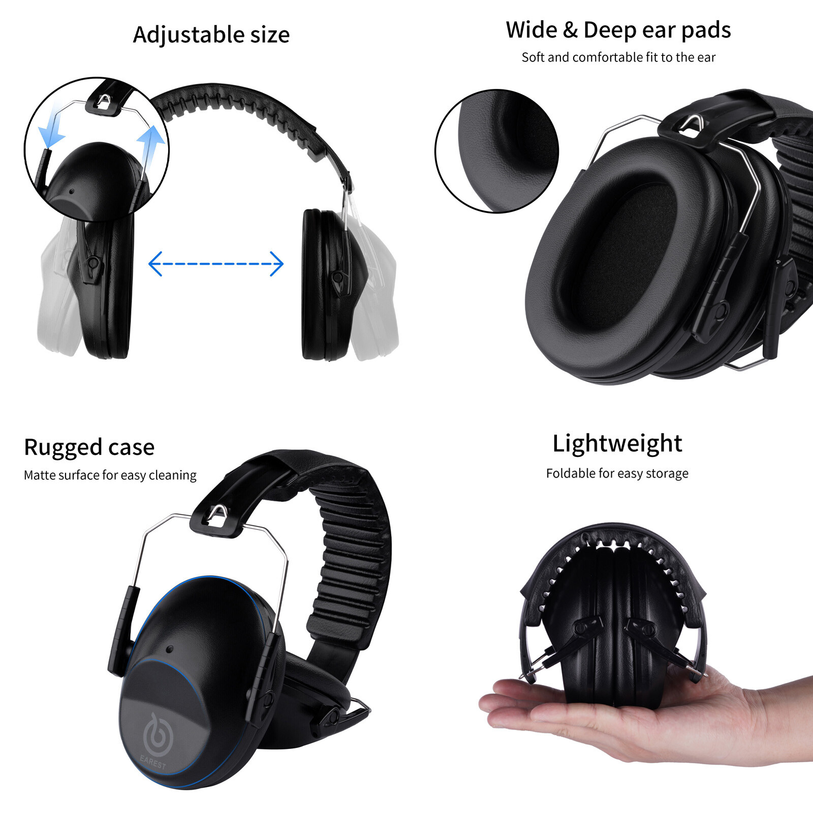 Adult Protection Ear Muffs Hearing Noise Reduction For Gun Shooting Safe Range