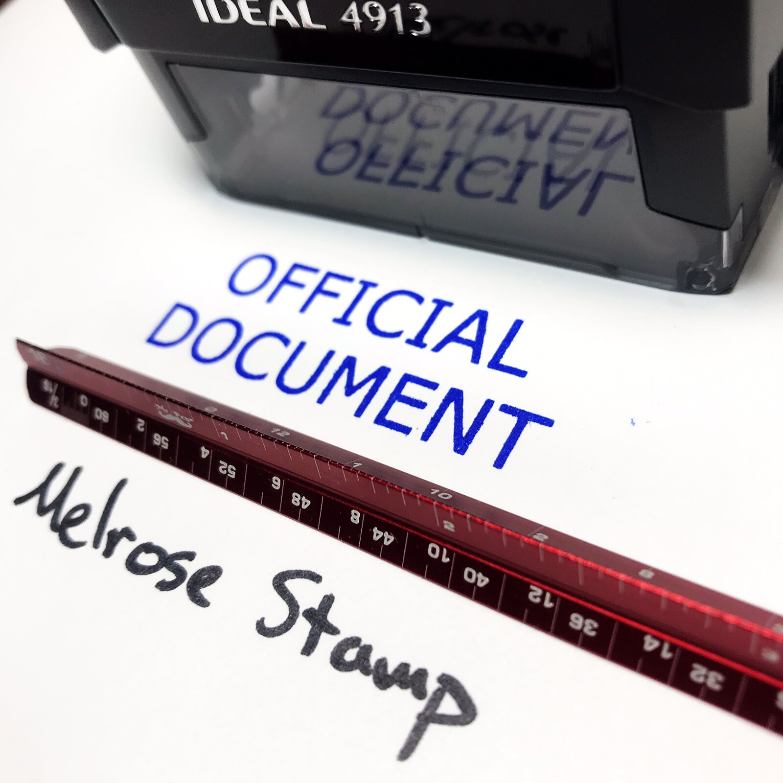 Official Document Rubber Stamp Blue Ink Ideal 4913