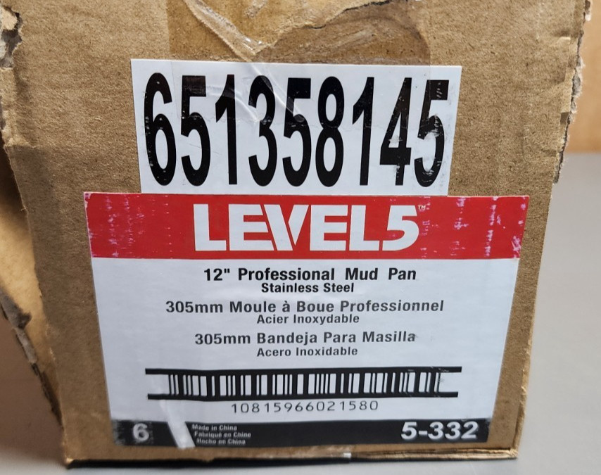 Level5 5-332 12" Stainless Steel Professional Mud Pan (Qty 6)