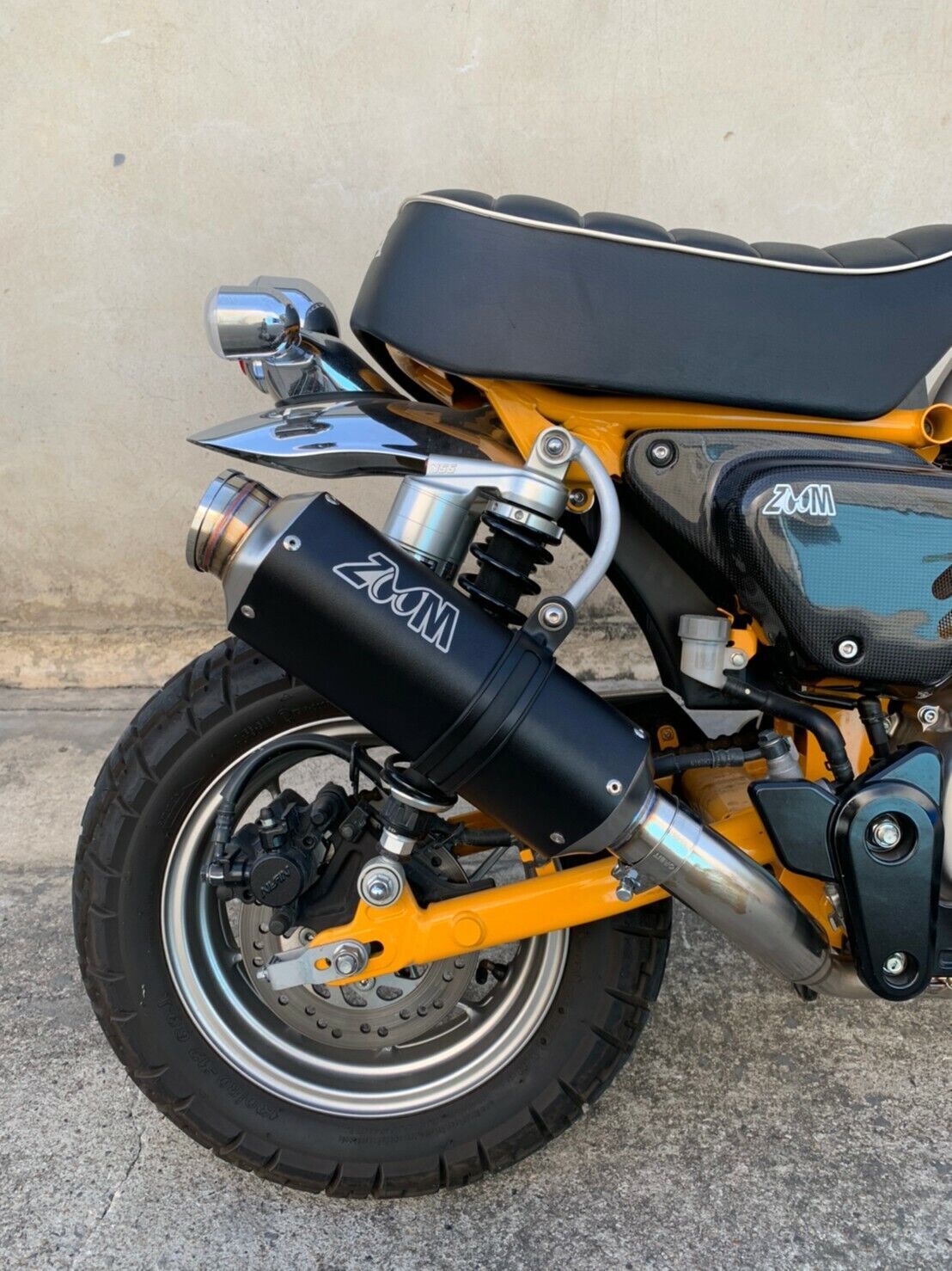 ZoOM Exhaust Polygon Honda monkey 125 Full System Low Mount 2018-2024 Black 2SLZ