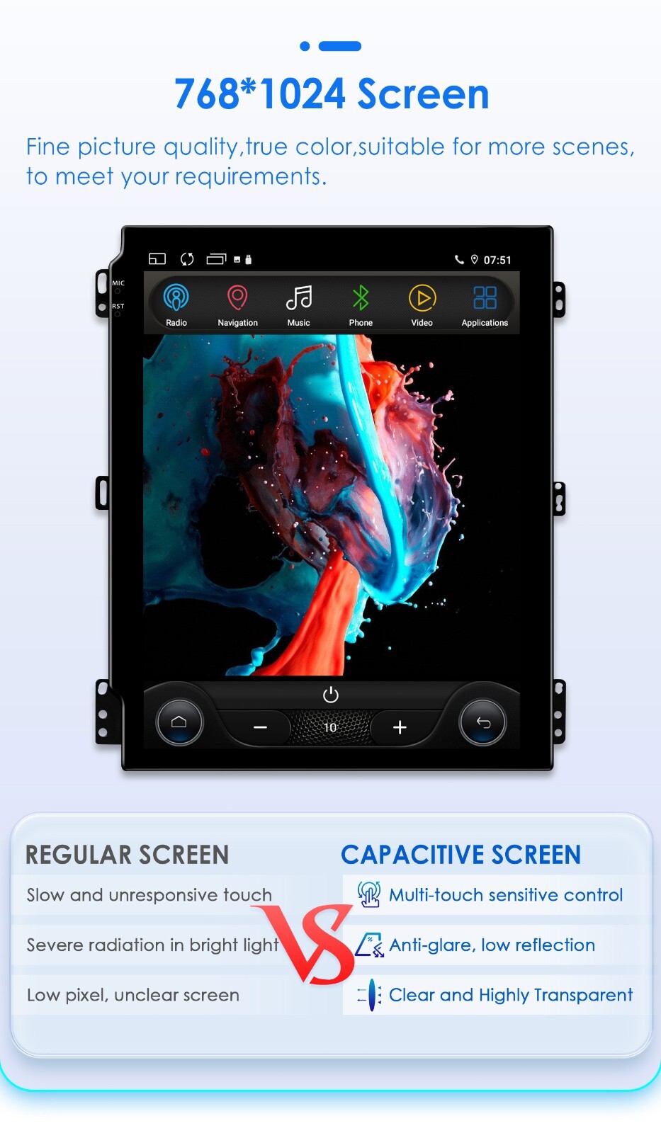 9.7" Tesla Style For Ford Mustang 2010-2014 Car Stereo Radio Android Gps Navi US