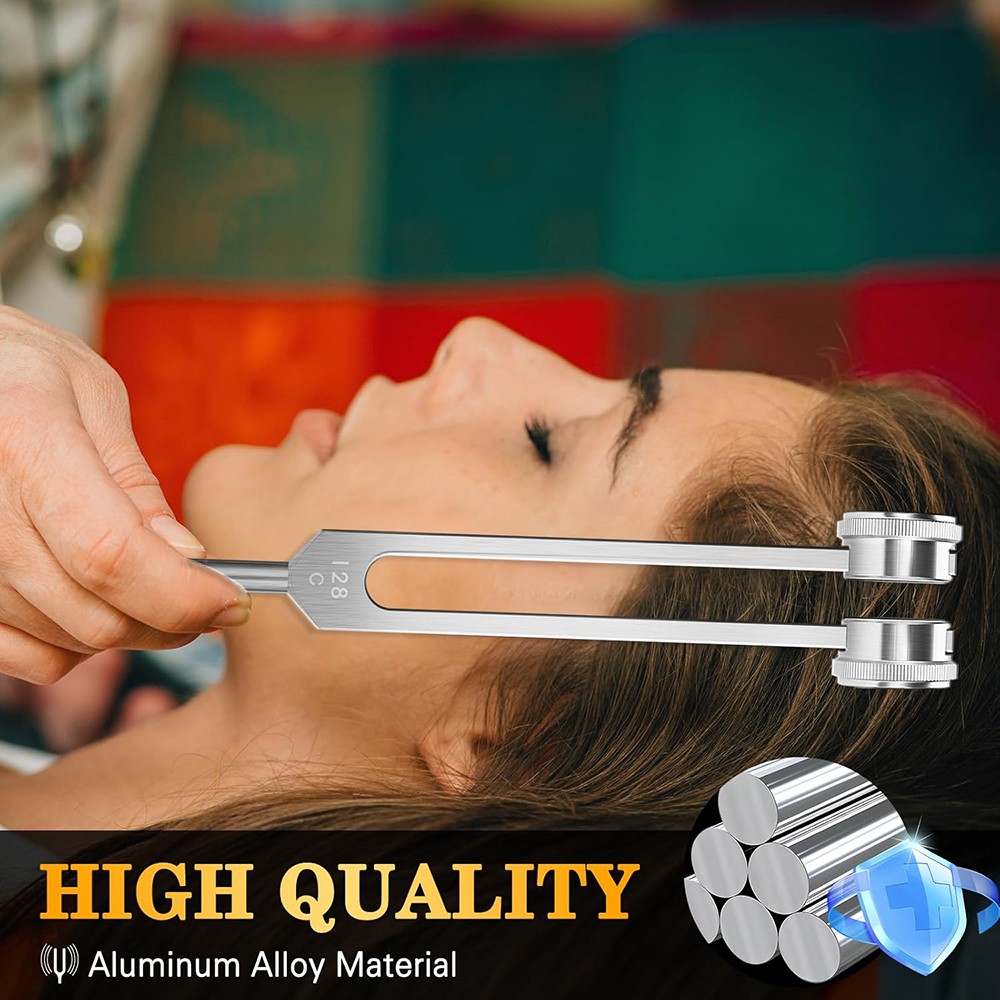 Aluminum Tuning Fork 128hz & Reflex Hammer for Healing Chakra Set Sound Therapy